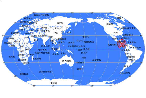 尼加拉瓜附近海域发生6.3级地震 震源深度50公里